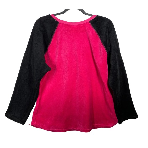 Disney Minnie Mouse I Woke Up Awesome Embroidered Plush Shirt Pink Black Sz XL - Picture 2 of 5